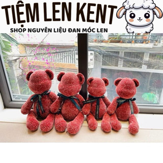  Set len kèm hướng dẫn móc Gấu Bear brick 60cm DIY 