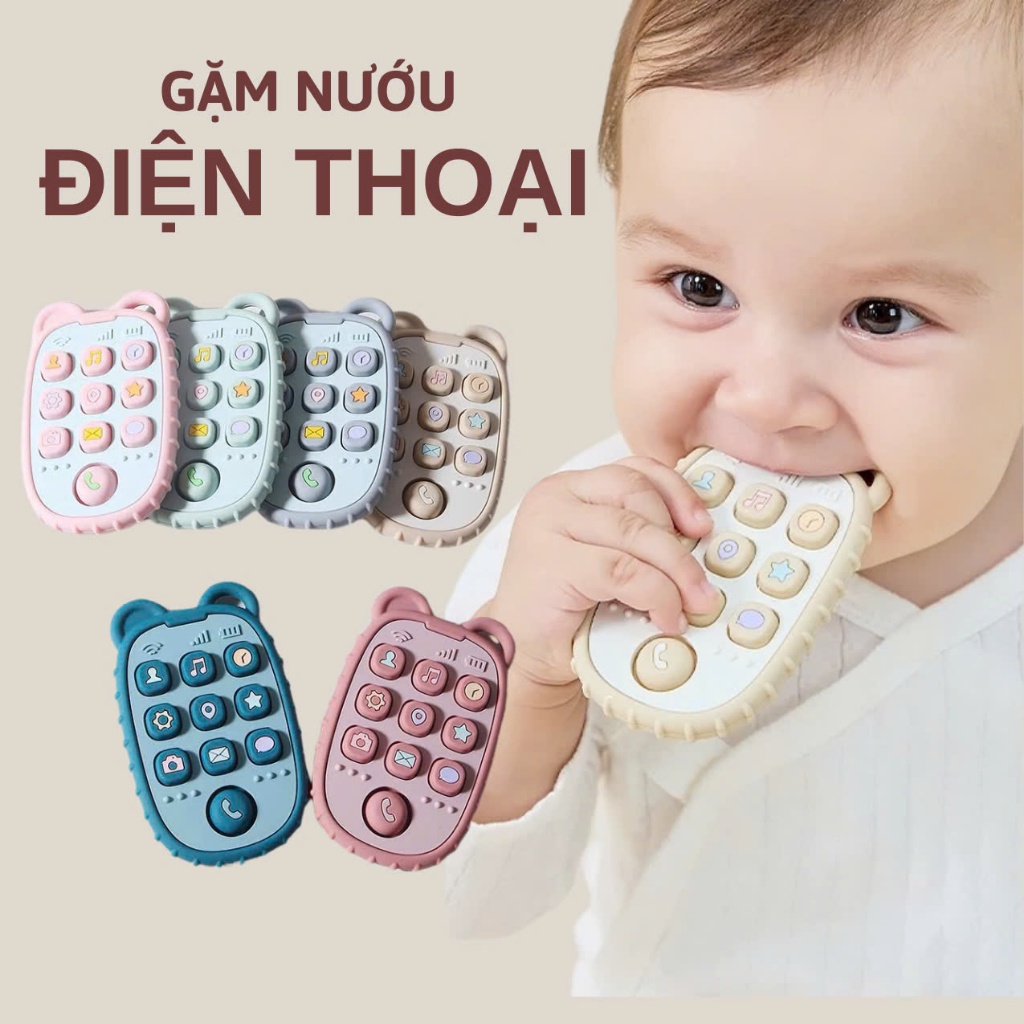Gặm Nướu Silicone Hình Điện Thoại, Gặm Nướu Đồ Chơi Giúp Bé Rèn Luyện Ngón Tay Giảm Lo Lắng