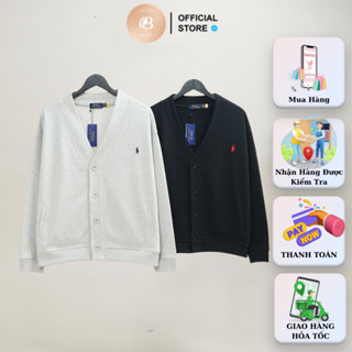 Áo Cardigan Ralph Lauren Nỉ Chân Cua Áo Khoác Cardigan Thêu Ngựa Dày Dặn Form Châu Âu Oversize