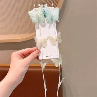 Set 2 kẹp dây ngọc bướm xinh dễ thương nhiều màu cho bé
