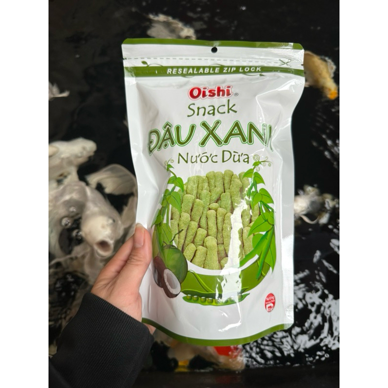 Snack Oishi Đậu Xanh Nước Cốt Dừa 70gr - Phiên Bản Túi Zip Hoàn Toàn Mới Nhà Oshi