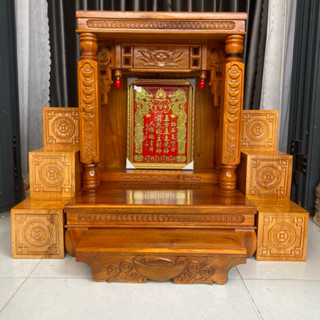 [COMBO THỎI VÀNG_HOT NHẤT] Bàn thờ thần tài ông địa gỗ tràm cột tiền thỏi vàng xếp lớp dày đẹp đủ kích thước sale rẻ