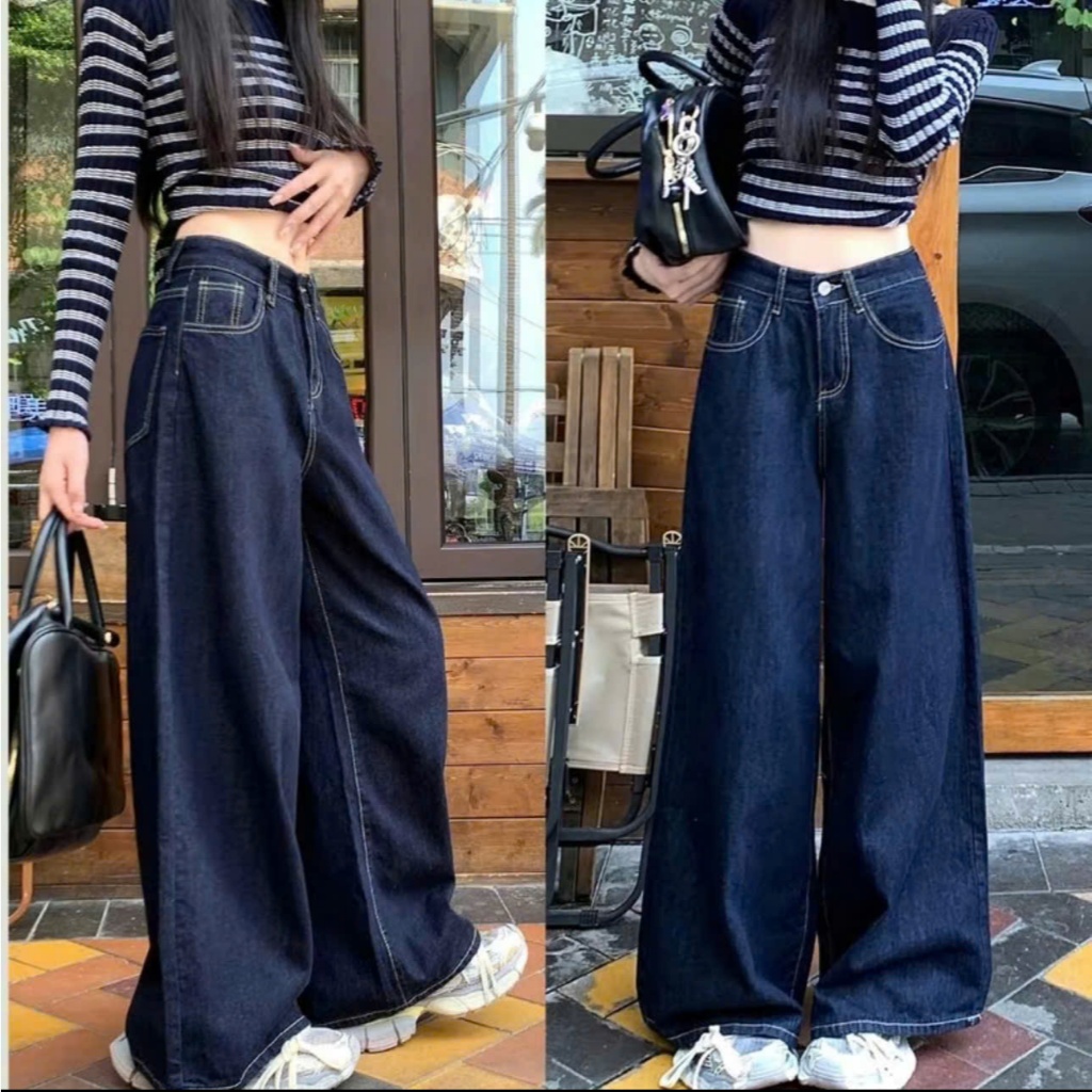 Quần Dài Ống Rộng Bigsize Nữ,Quần Jean Suông Big size Dễ Phối Đồ Che Đùi To Q533 | BigBuy360 - bigbuy360.vn