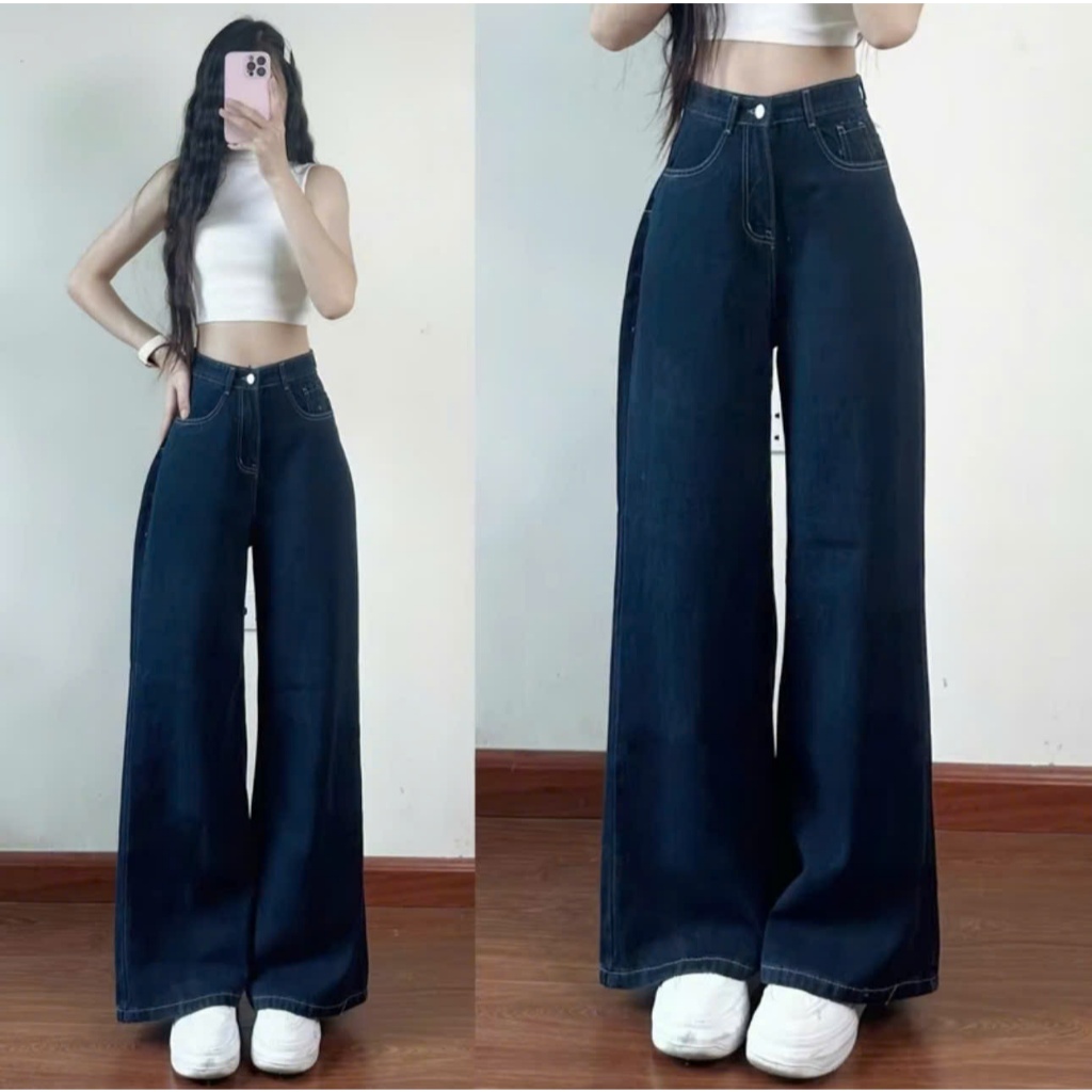 Quần Dài Ống Rộng Bigsize Nữ,Quần Jean Suông Big size Dễ Phối Đồ Che Đùi To Q533 | BigBuy360 - bigbuy360.vn