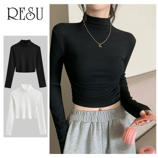 Áo Croptop Cổ Lọ Kiểu Dáng Ôm Chất Thun Lạnh Mịn Mát Ôm Body Resu