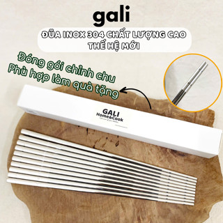 Hộp 5 Đôi Đũa Inox 304 Chống Trơn Trượt Cao Cấp Thế Hệ Mới, Đầu Đũa Vuông Tròn | Galihomecook