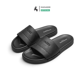 Dép nam MANADO Mã MND39, Dép quai ngang da bò, đế cao su, quai khâu chắc chắn, fullbox - BH 6 tháng