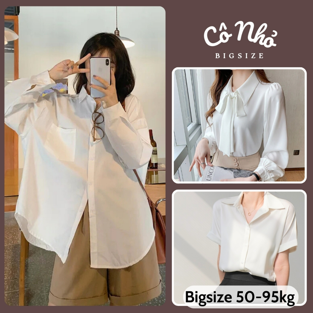 Tổng Hợp Sơ Mi Trắng Bigsize Nữ Đi Học Đi Làm Somi Công Sở Form Rộng Basic Vải Mềm Mịn Cho Nữ Chubby | BigBuy360 - bigbuy360.vn