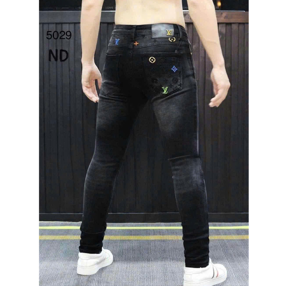  Quần Jean Nam Cao Cấp Thêu Nổi LV Chất Denim Dày Dặn Co Dãn Đứng Form Đẹp Như Hình  Beauty Store  