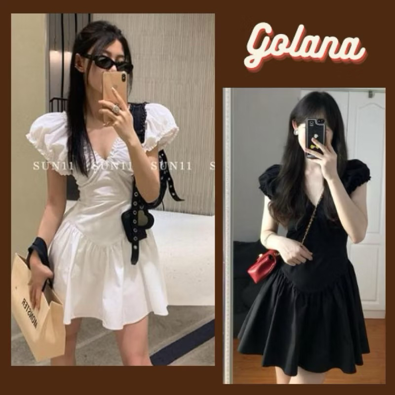 Đầm Nữ Cổ V, Váy Công Chúa Tay Bồng Cách Điệu Siêu Cá Tính (Có bigsize) | BigBuy360 - bigbuy360.vn