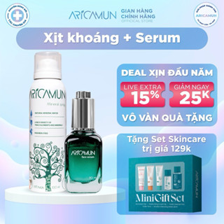 Bộ Đôi Cấp Nước Cho Da Dầu Aricamun Serum HA 30ml Và Xịt Khoáng Kiềm Dầu 100ml