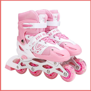 Giày trượt patin trẻ em, Patin bear cho trẻ có bánh đầu sáng đèn, Giày điều chỉnh tăng giảm được size