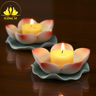 Đế Nến Hoa Sen, Giá Nến Bằng Gốm, Chân Nến Decor, Khay Đựng Nến Bơ, Trưng Bày Bàn Thờ