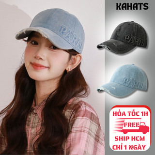  Mũ Lưỡi Trai Nam Nữ Unisex KAHATS Chữ Thêu Nổi PARIS Cá Tính Phong Cách Thời Trang Đường Phố 