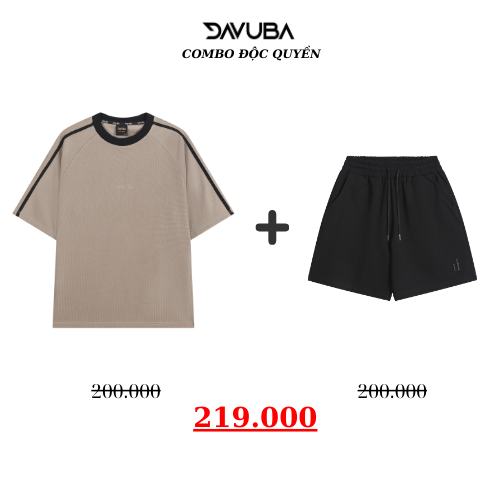 [Combo DAVUBA] Áo thun kẻ sọc Waffle + quần short D CB21 | BigBuy360 - bigbuy360.vn