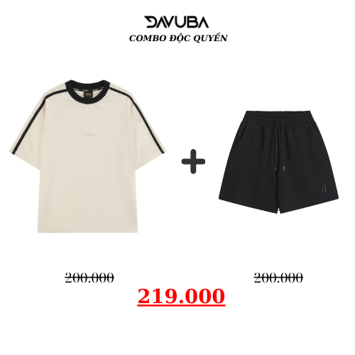 [Combo DAVUBA] Áo thun kẻ sọc Waffle + quần short D CB21 | BigBuy360 - bigbuy360.vn