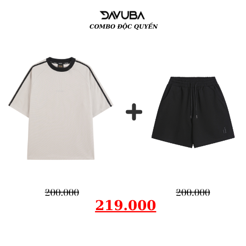 [Combo DAVUBA] Áo thun kẻ sọc Waffle + quần short D CB21 | BigBuy360 - bigbuy360.vn