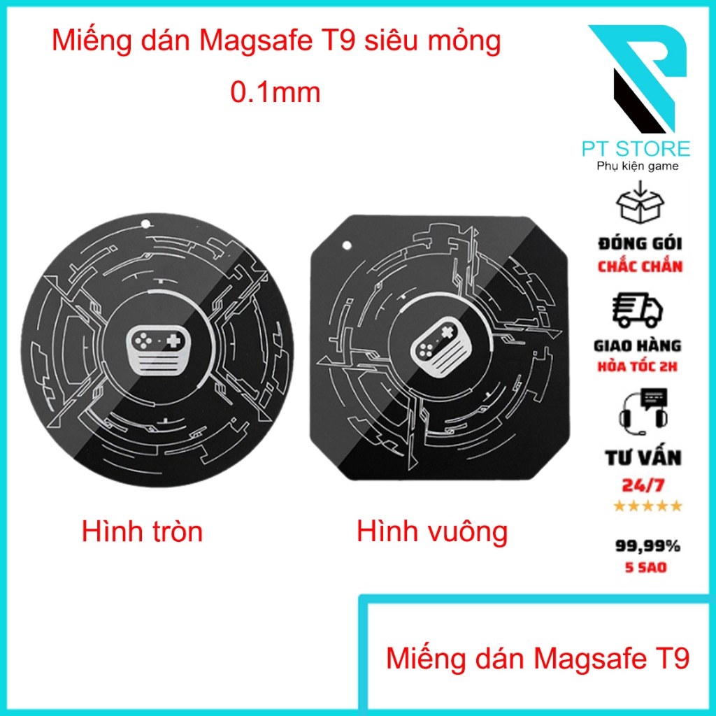 Miếng dán Magsafe T9 - Siêu mỏng chỉ 0.1mm - Hít cực kì chắc chắn - Sử dụng cho quạt sò lạnh dạng hít