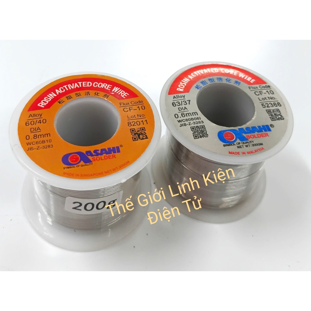 Thiếc hàn ASAHI 200g ( sợi 0.8mm và 0.6mm )