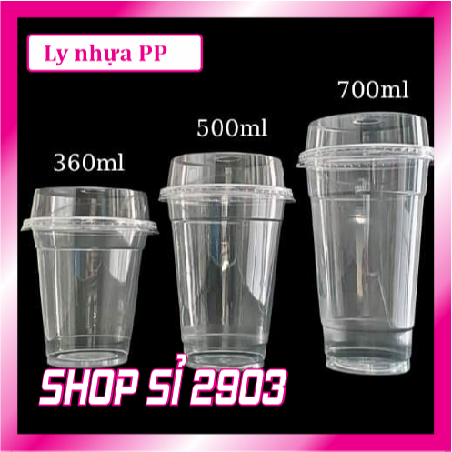 50 ly PP 360 ml - 500ml - 700 ml (có kèm nắp cầu vuông)