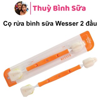 Cọ rửa bình sữa Wesser 2 đầu đa năng, dụng cụ vệ sinh bình sữa, núm ti cao cấp