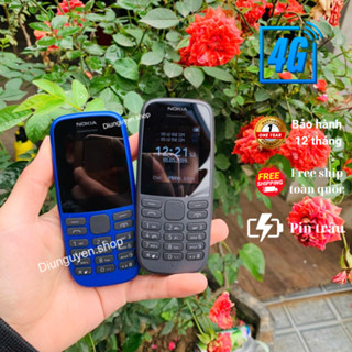 Điện thoại Nokia 105 4G sóng 2 Sim , Điện Thoại Main Zin Chính Hãng 100% Loa To Sóng Khoẻ Pin 1200Mah