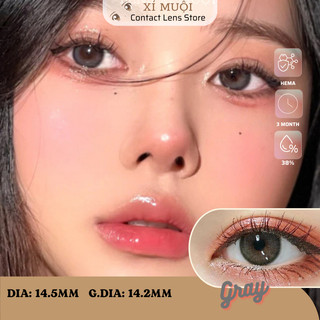 Lens Mắt Màu Xám Có Viền Giãn Vừa