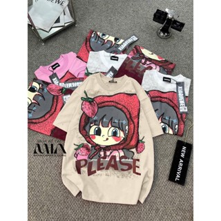 Áo thun nữ form rộng, áo phông nữ girl phố hot 2025- Minh Anh store. In hình cô bé quàng khăn đỏ, 100% cotton
