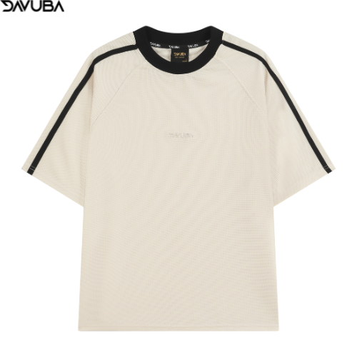 Áo thun kẻ sọc Waffle DAVUBA nam nữ cổ tròn tay ngắn SM068 | BigBuy360 - bigbuy360.vn