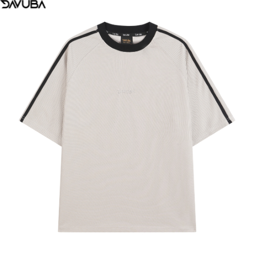 Áo thun kẻ sọc Waffle DAVUBA nam nữ cổ tròn tay ngắn SM068 | BigBuy360 - bigbuy360.vn
