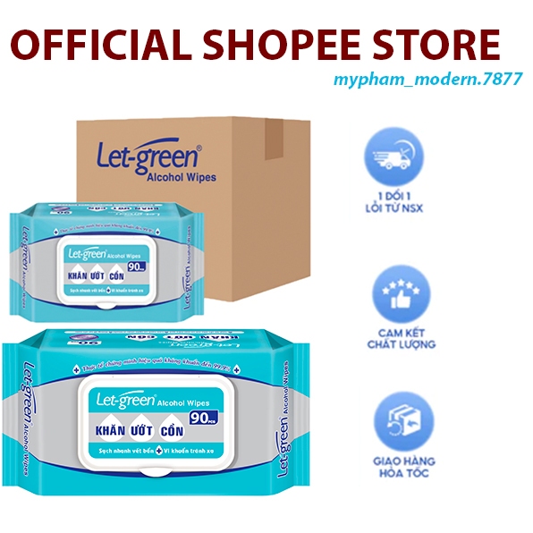 Khăn Ướt Cồn Let Green Gói 90 Miếng