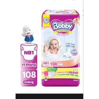   Tặng 6 miếng  Miếng lót sơ sinh   tã  dán Bobby Newborn 1-108   NB 70 +4   S80   M76 miếng 