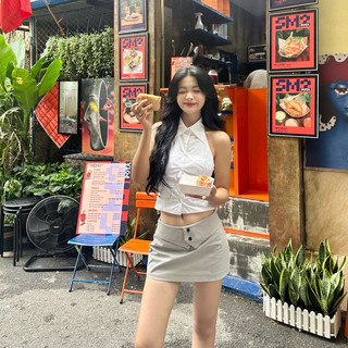 Chân váy ngắn denim cạp trễ phong cách Y2K - 𝑩𝒐𝒏𝒏𝒊𝒆 𝑺𝒌𝒊𝒓𝒕