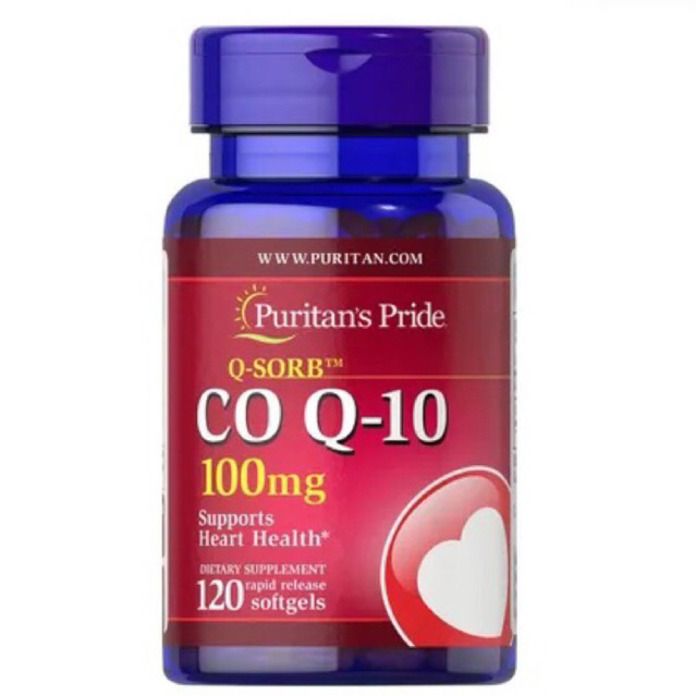 [ Date 2027 ]Viên Uống  Co Q10 100mg Puritan's Pride Tim Mạch, Lọ 120 Viên Của Mỹ