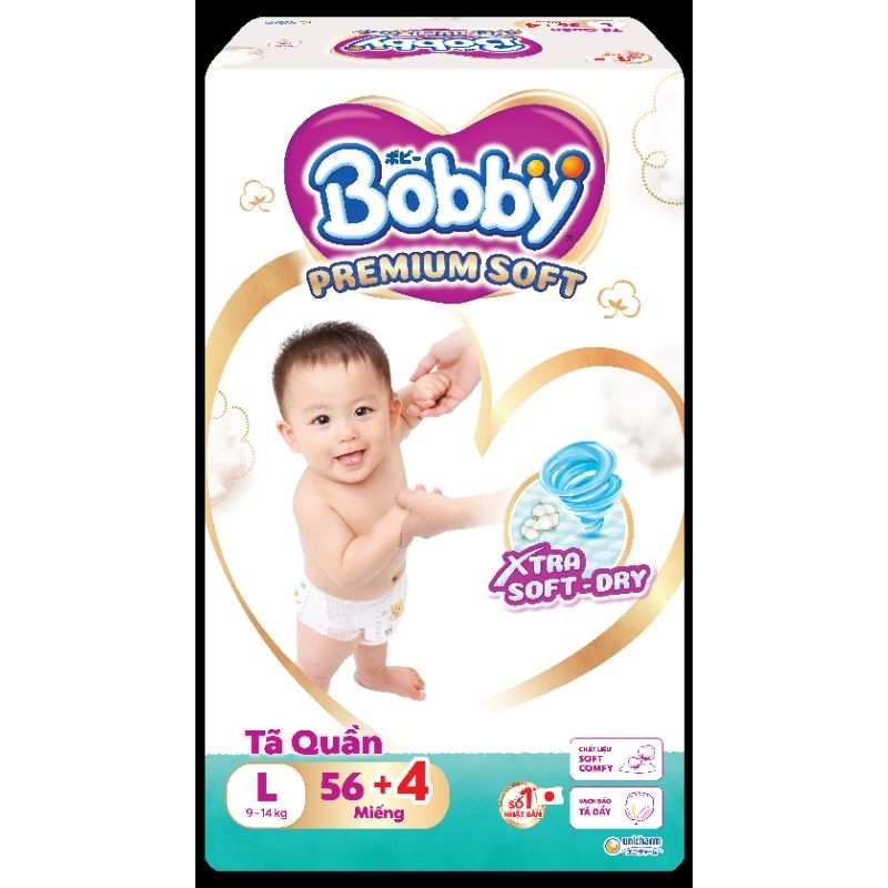 Tã quần Bobby Premium Soft- size L56+4