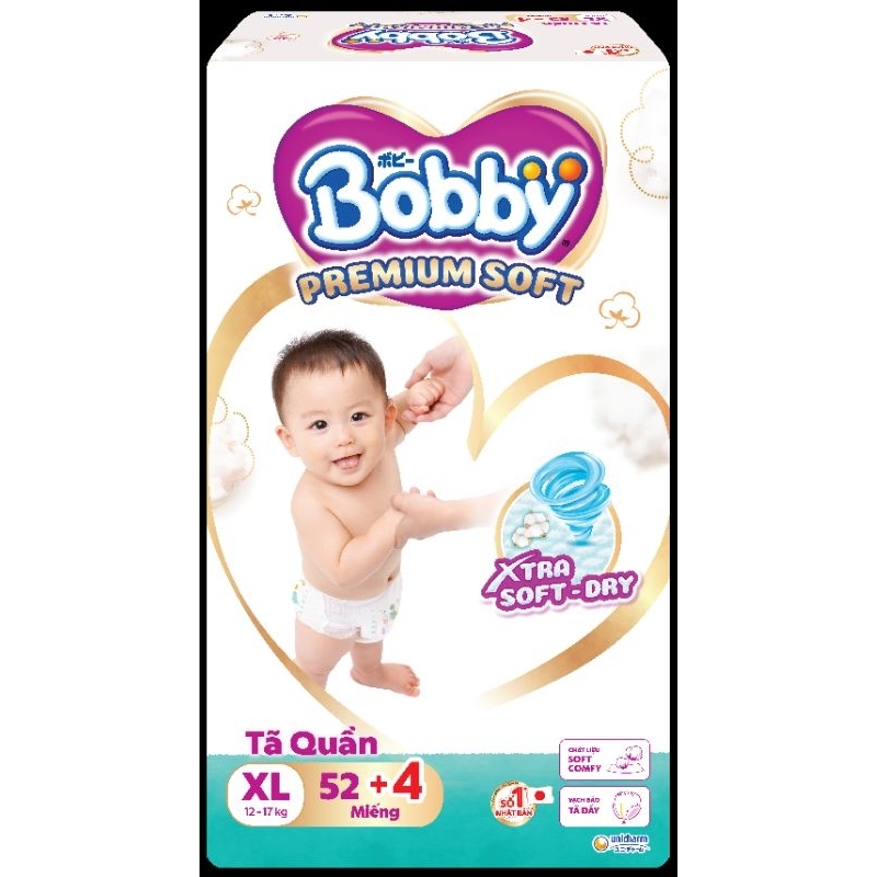 Tã quần Bobby Premium Soft-Size XL52+4