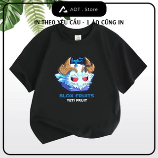 Áo thun Blox Fruits trái rồng đông tây - kitsune - gas - yeti - sans