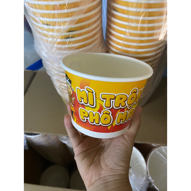 Combo 100 tô giấy mì trộn phô mai kèm nắp 600 ml