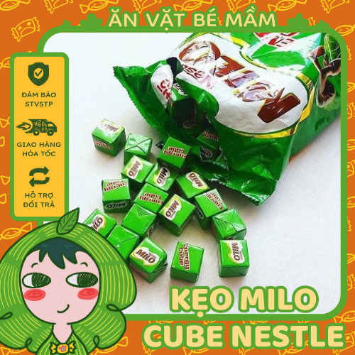(Gói 100viên) Kẹo Milo Cube Nestle chính hãng ( viên 2,75g), kẹo milo gói 100viên, Ăn Vặt Bé Mầm.