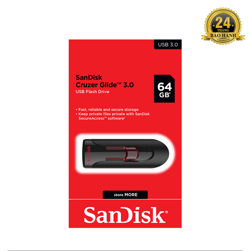 USB 3.0 SanDisk Cruzer CZ600 64GB 100MB/s (Đen)