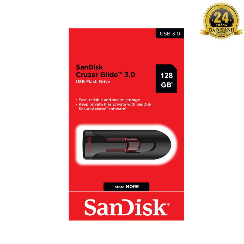 USB 3.0 SanDisk Cruzer CZ600 128GB 100MB/s (Đen)