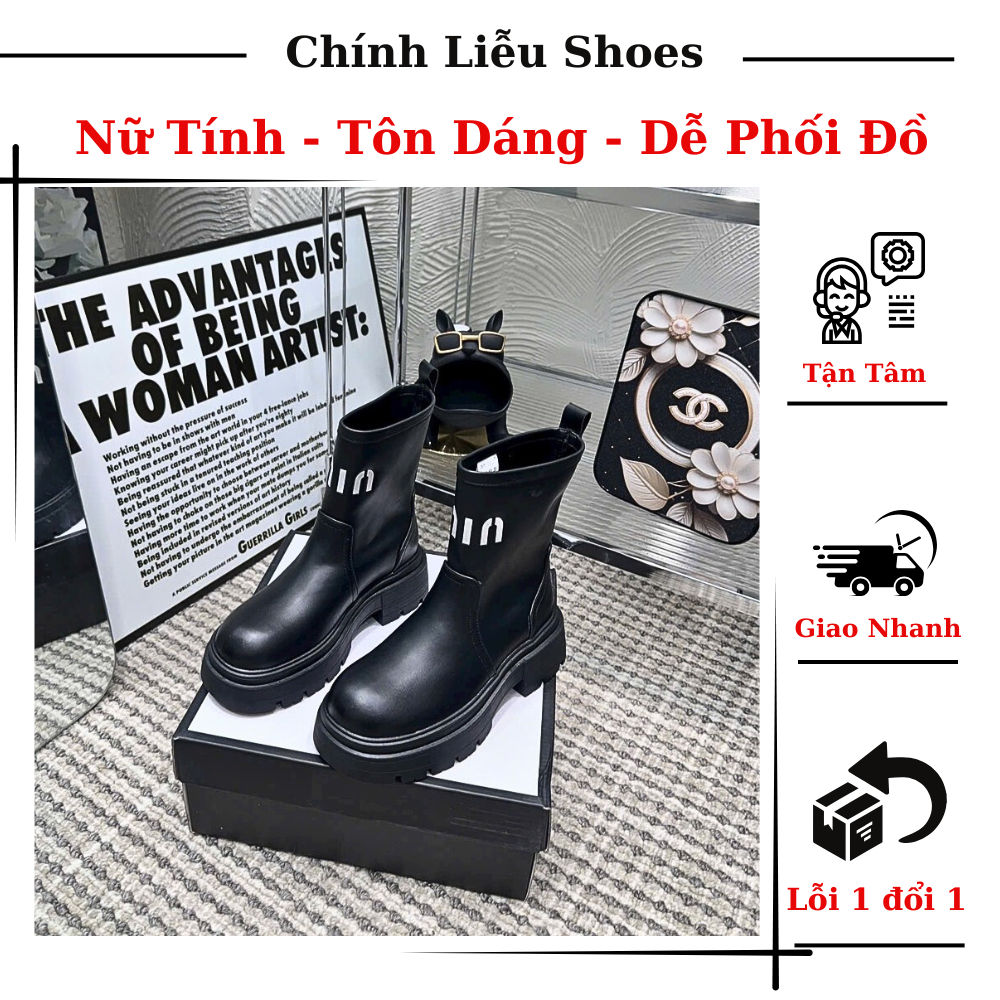 Bốt Cổ Ngắn Cao Gót Sang Trọng - Thanh Lịch & Đẳng Cấp