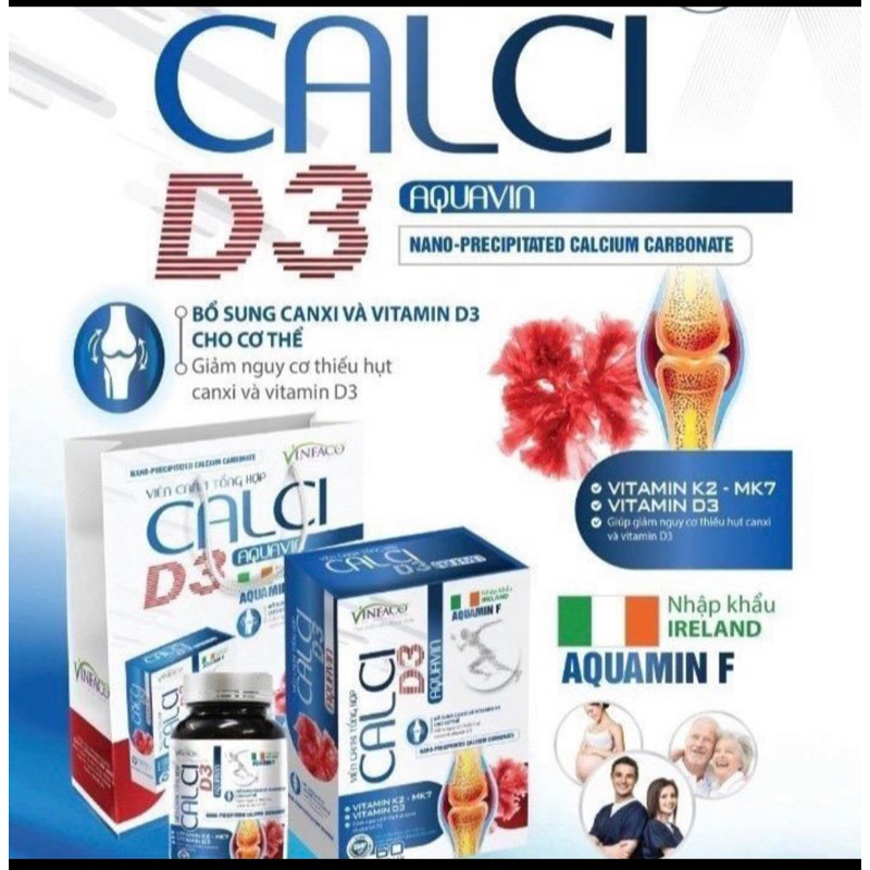 Viên Canxi Tổng Hợp Calci D3 Hữu Cơ Lọ 60 Viên