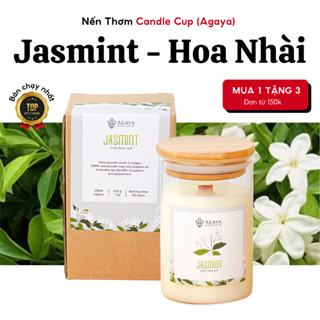 Nến Thơm Mùi Hoa Nhài AGAYA, Nến Thơm Hương Hoa Candle Cup Tươi Tắn The Mát - Mùi Jasmint
