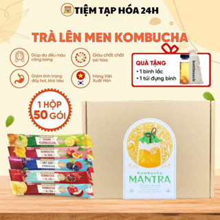 Hộp 50 Gói Trà Kombucha Mix Vị Hoa Quả Hỗ Trợ Giảm Cân Và Tiêu Hoá Tốt Thương Hiệu Mantra