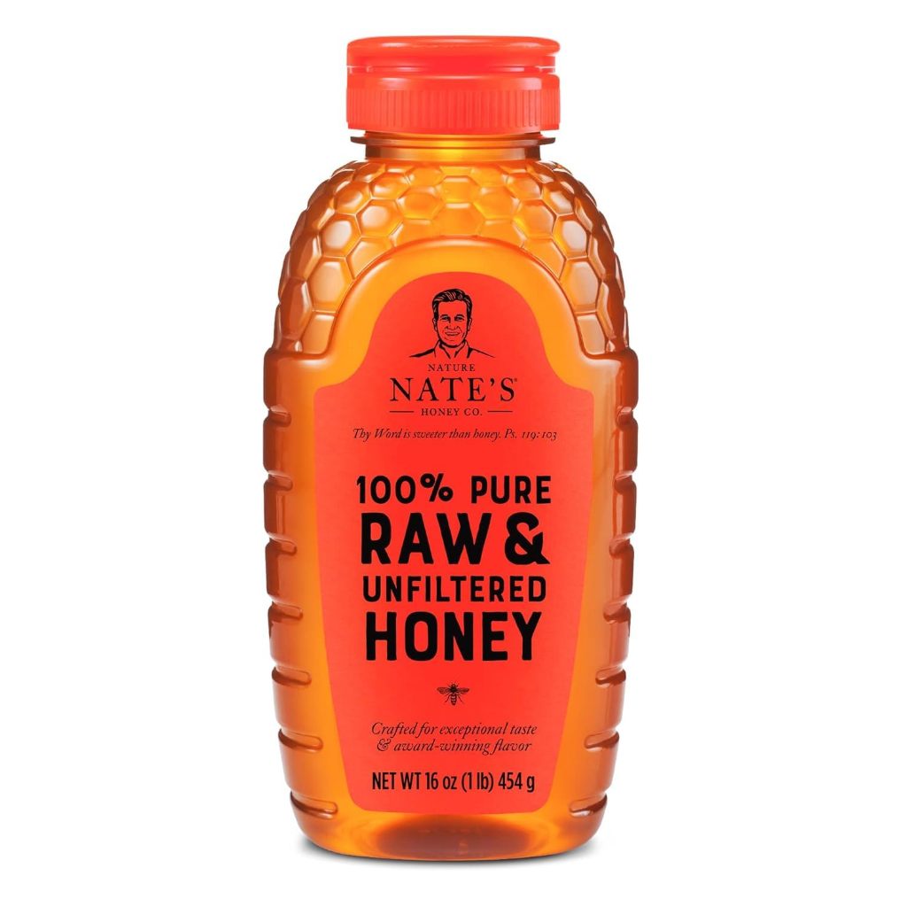 MẬT ONG NGUYÊN CHẤT Nate's 100% Pure, Raw & Unfiltered Honey Squeeze Bottle, 454g (16 oz)