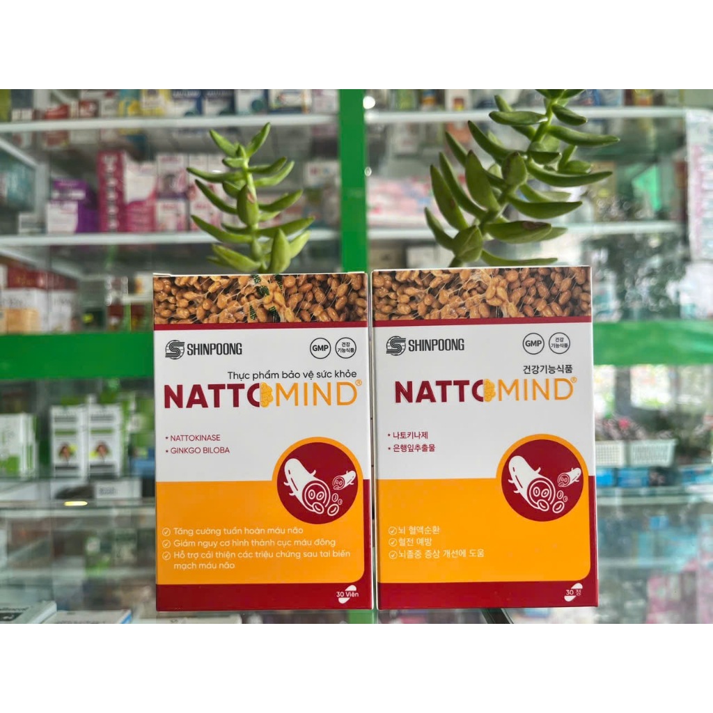 Viên giảm hình thành cục máu đông Nattomind cải thiện sau tai biến, đột quỵ - Hộp 30v - NT Bình An