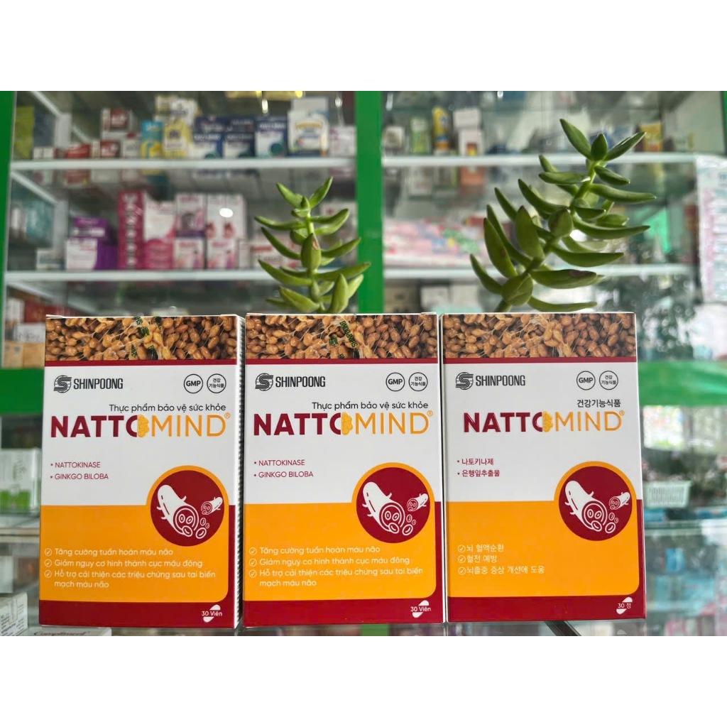 Viên giảm hình thành cục máu đông Nattomind cải thiện sau tai biến, đột quỵ - Hộp 30v - NT Bình An