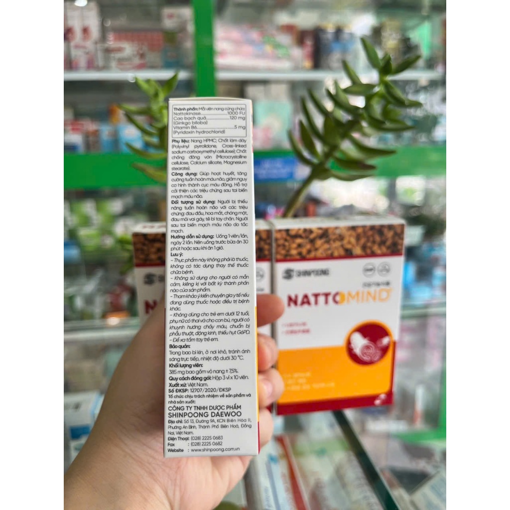 Viên giảm hình thành cục máu đông Nattomind cải thiện sau tai biến, đột quỵ - Hộp 30v - NT Bình An