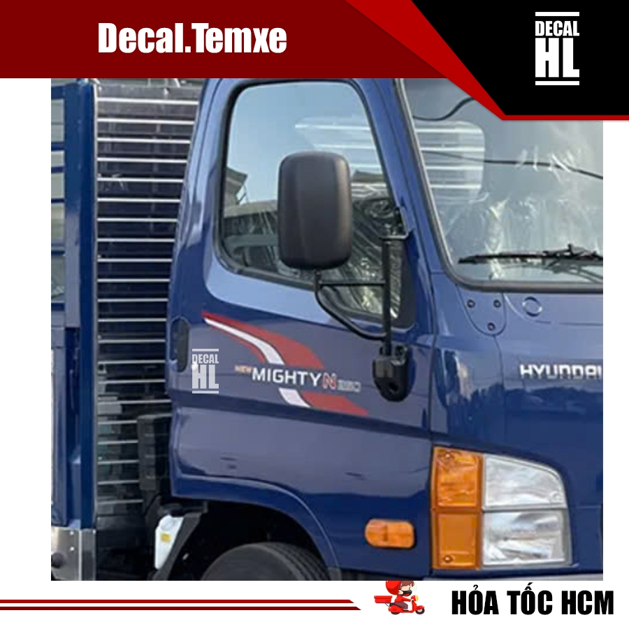 Bộ tem dán xe tải new mighty N250 SL 3 lớp. Tem Hyundai dán cửa xe tải Mighty n250sl 3 lớp.